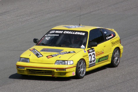 Kenneth Thomsen vinder med sin Honda CRX.